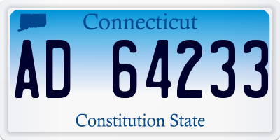 CT license plate AD64233