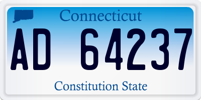 CT license plate AD64237