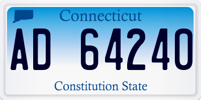 CT license plate AD64240