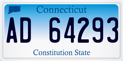 CT license plate AD64293