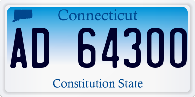 CT license plate AD64300