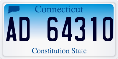 CT license plate AD64310
