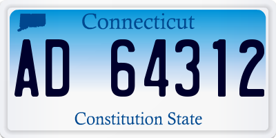 CT license plate AD64312