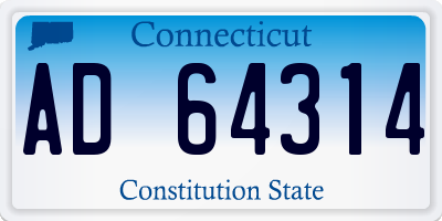 CT license plate AD64314