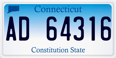 CT license plate AD64316