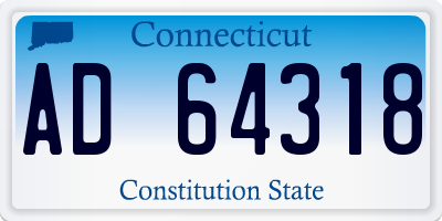 CT license plate AD64318