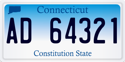 CT license plate AD64321