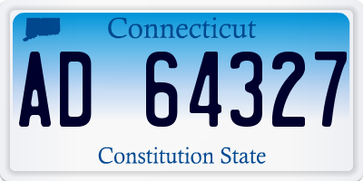 CT license plate AD64327