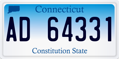 CT license plate AD64331