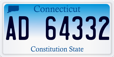 CT license plate AD64332