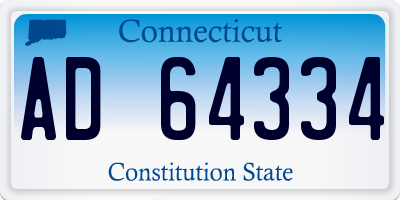 CT license plate AD64334