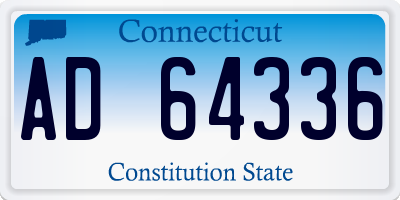 CT license plate AD64336