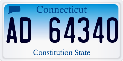 CT license plate AD64340
