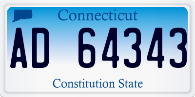 CT license plate AD64343