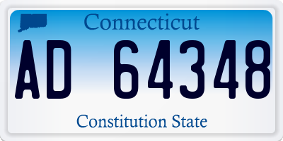 CT license plate AD64348