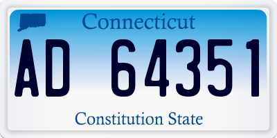 CT license plate AD64351