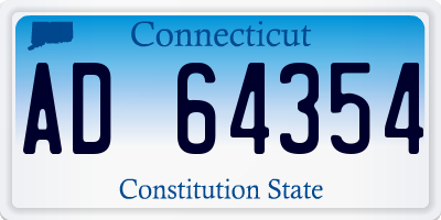CT license plate AD64354