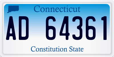 CT license plate AD64361