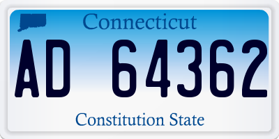 CT license plate AD64362