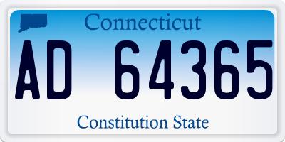 CT license plate AD64365