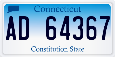CT license plate AD64367