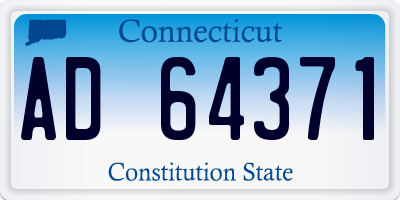 CT license plate AD64371