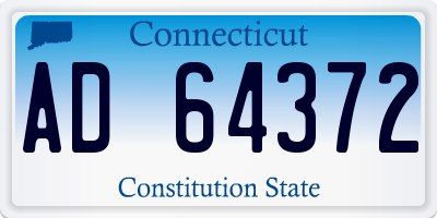CT license plate AD64372