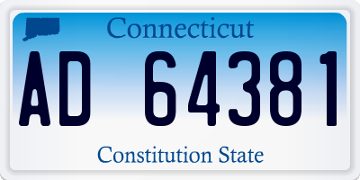 CT license plate AD64381