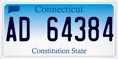 CT license plate AD64384