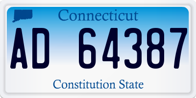 CT license plate AD64387