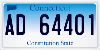 CT license plate AD64401