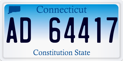 CT license plate AD64417