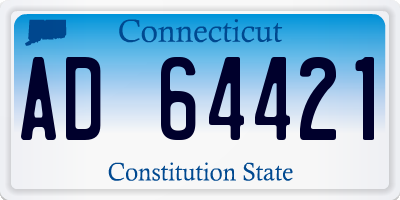CT license plate AD64421