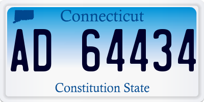 CT license plate AD64434