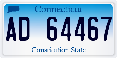 CT license plate AD64467