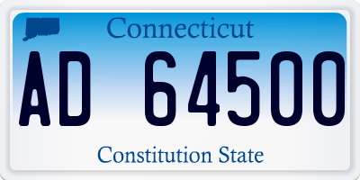 CT license plate AD64500