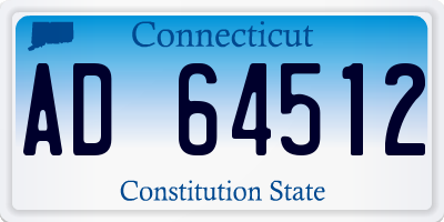 CT license plate AD64512