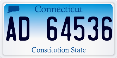 CT license plate AD64536