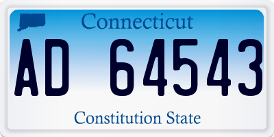 CT license plate AD64543