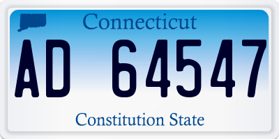 CT license plate AD64547