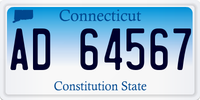CT license plate AD64567