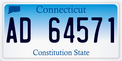 CT license plate AD64571