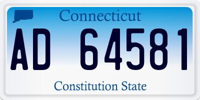 CT license plate AD64581