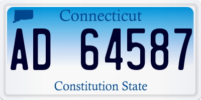 CT license plate AD64587