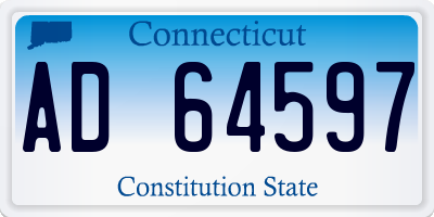 CT license plate AD64597