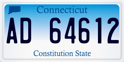 CT license plate AD64612