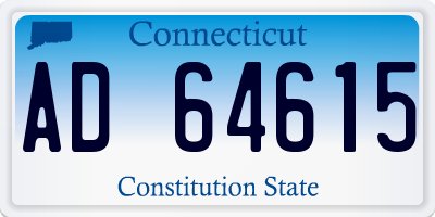 CT license plate AD64615