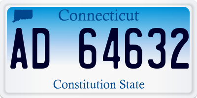 CT license plate AD64632