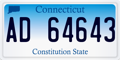 CT license plate AD64643