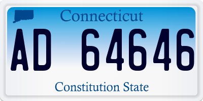 CT license plate AD64646